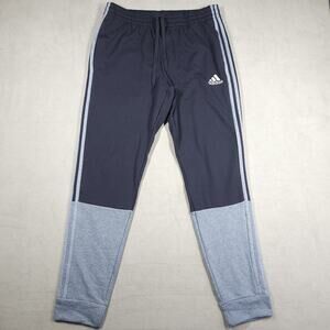 Adidas Melange Joggers Mens Large French Terry Blue Colorblock Lounge Gym